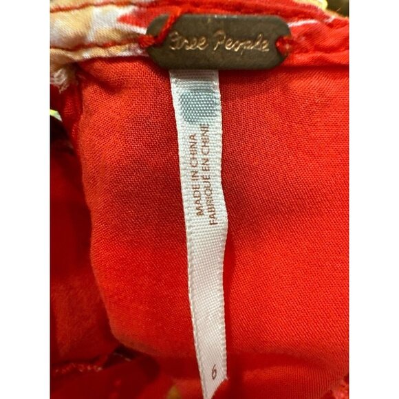 Free People Red Eyes on You Minidress Size 6 Hippie Boho Festival Cute & Flowy - Picture 9 of 13